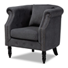 Baxton Studio Renessa Classic and Traditional Grey Velvet Fabric Upholstered and Dark Brown Finished Wood Armchair Baxton Studio restaurant furniture, hotel furniture, commercial furniture, wholesale living room furniture, wholesale accent chairs, classic accent chairs
